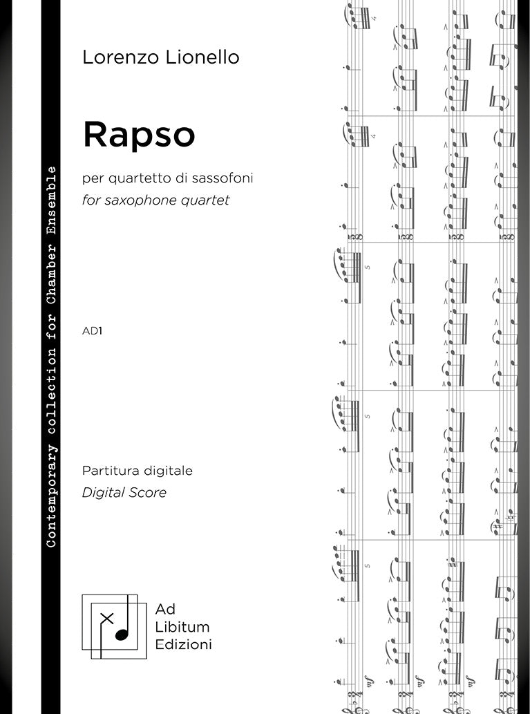 Rapso, per quartetto di sassofoni (SATB) - DIGITAL VERSION