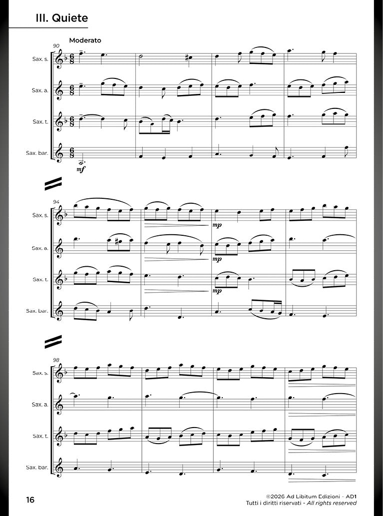 Rapso, per quartetto di sassofoni (SATB) - DIGITAL VERSION