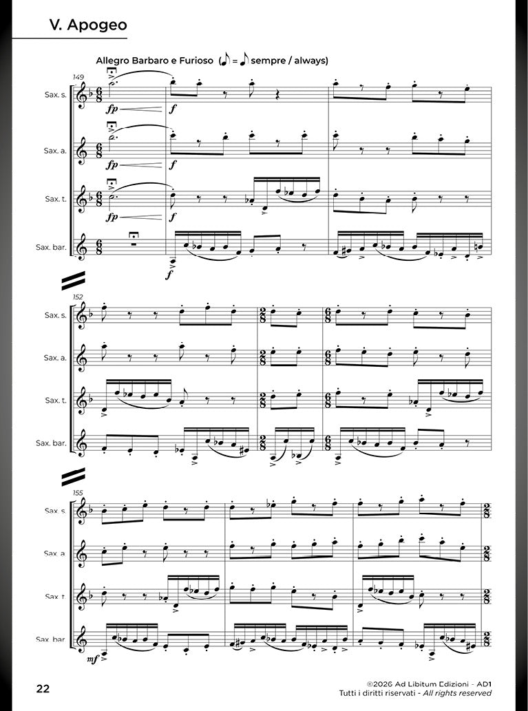 Rapso, per quartetto di sassofoni (SATB) - DIGITAL VERSION