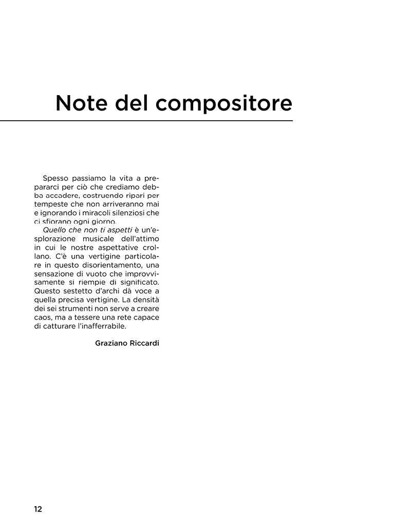 Quello che non ti aspetti, per sestetto d'archi