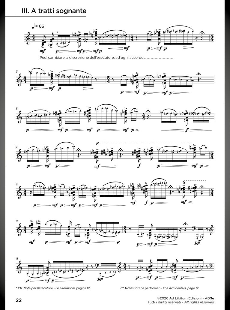Tre pezzi, per pianoforte, sola mano sinistra - DIGITAL VERSION