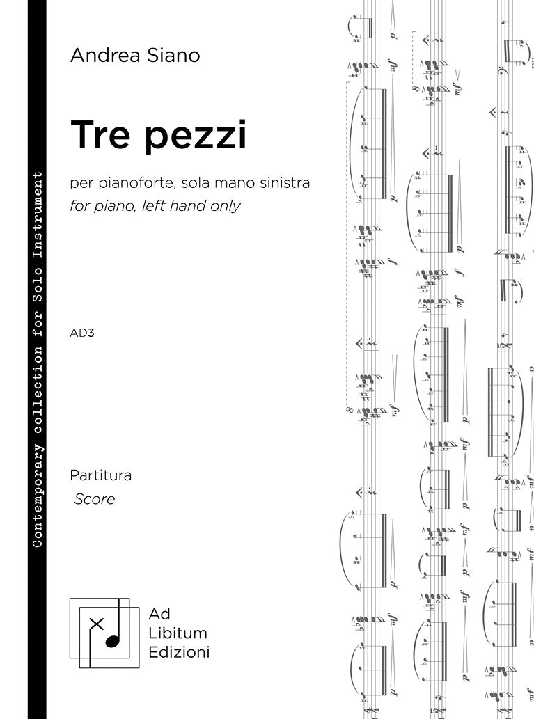 Tre pezzi, per pianoforte, sola mano sinistra