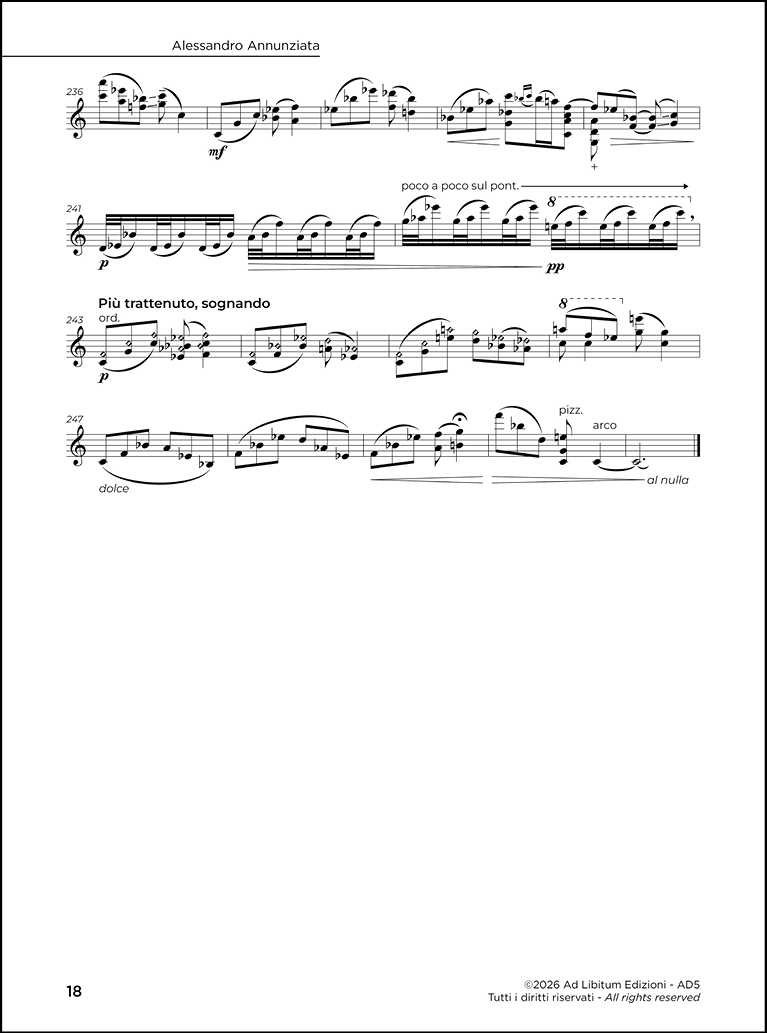 Canto di Shkoutimeou, per Violino