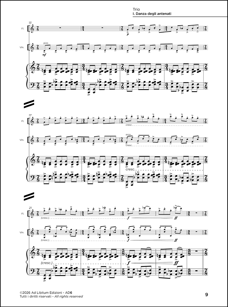 Trio, per flauto, violino e pianoforte