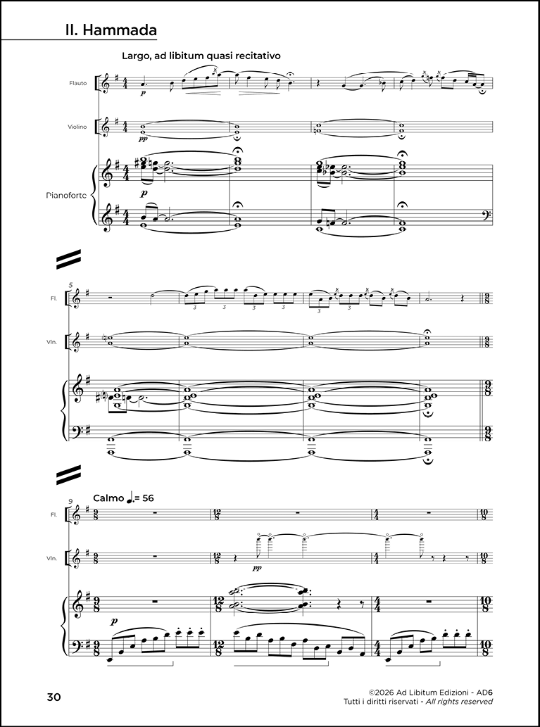 Trio, per flauto, violino e pianoforte